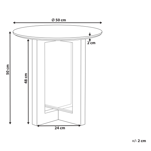 Beliani Side Table KARLO Light Brown 2