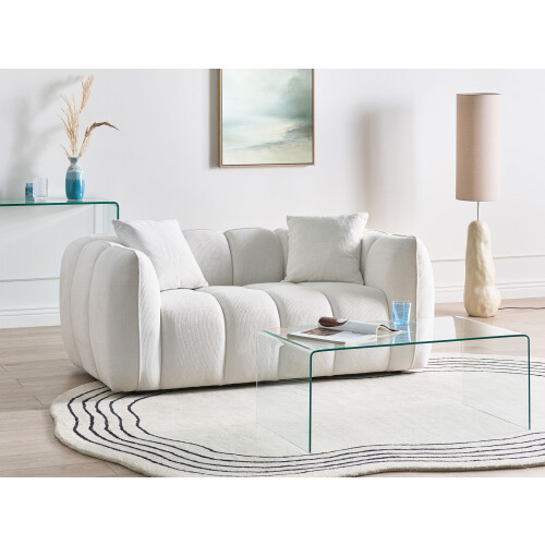 Beliani Sofa 2 Seater NESS Fabric Off-White 1