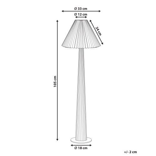 Beliani Floor Lamp ALIGIDE Wood Natural 2
