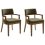 Beliani Set of 2 Dining Chairs DALBO Boucle Brown/Green 7