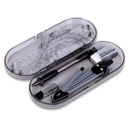 Math Geometry Kit Sets Protractor Drawing Triangle Eraser Compass Set