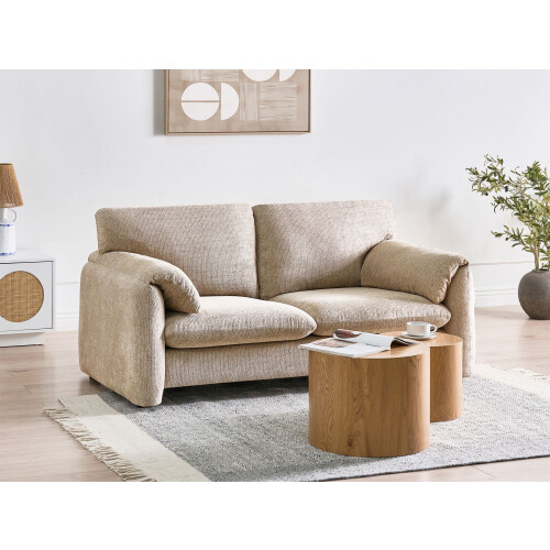 Beliani Sofa 2 Seater GETA Fabric Taupe 1
