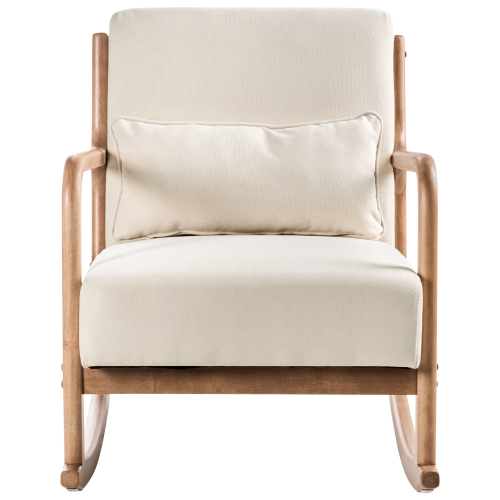 Beliani Rocking Chair SKOVDE Fabric Light Beige 1