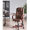 Beliani Massage Chair DIAMOND with Heating Leather Dark Brown 2
