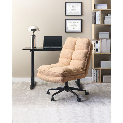 Beliani Office Chair ADDISON Boucle Peach Pink 1