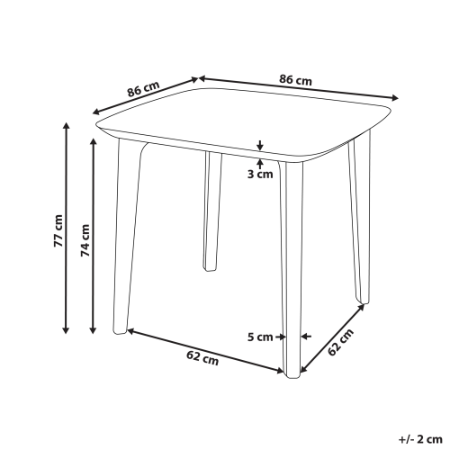 Beliani Garden Dining Table SORICO 86 cm 86 cm Grey 2