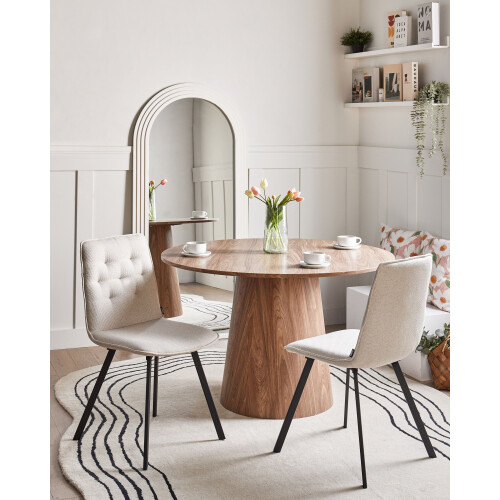 Beliani Set of 2 Dining Chairs CARVER Fabric Beige 1
