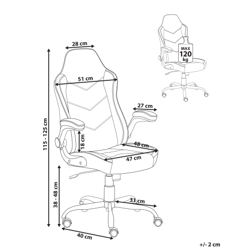 Beliani Office Chair TRIUMPHER Faux Leather Off-White 2