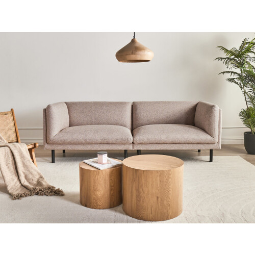 Beliani Sofa 3 Seater VORGOD Fabric Light Brown 1