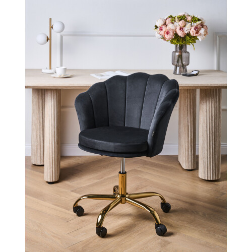 Beliani Desk Chair MONTICELLO Velvet Black 1