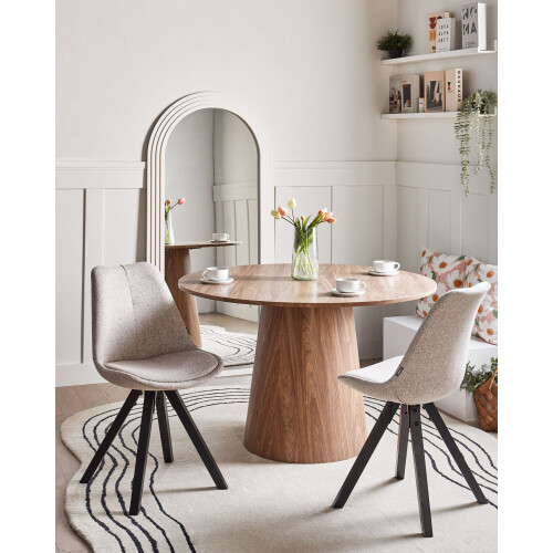 Beliani Set of 2 Dining Chairs HEDLEY Fabric Beige 1