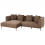 Beliani Corner Sofa 3 Seater SATER Fabric Brown Right Hand 4