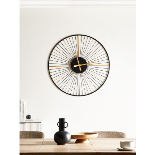 Beliani Wall Clock SAZAIS Metal Black 1