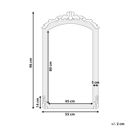 Beliani Wall Mirror GORGES 55 cm 96 cm Metal Gold 2