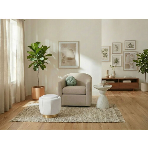 Beliani Pouffe IRVING Velvet White 2