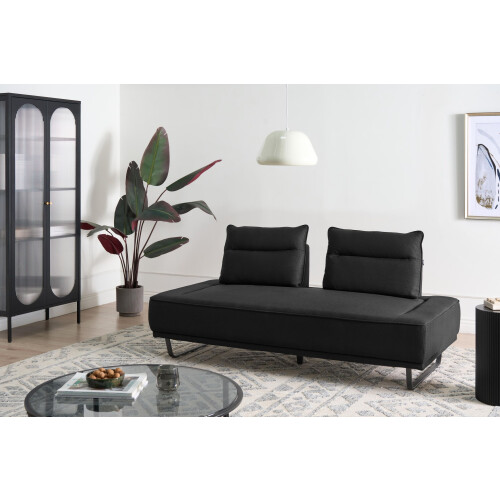 Beliani Sofa 3 Seater FAXEN Fabric Black 1