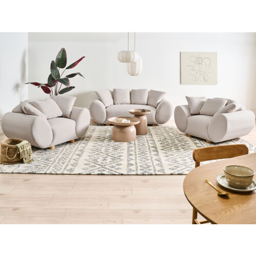 Beliani Living Room Set 4 Seater RINGEL Fabric Beige 1