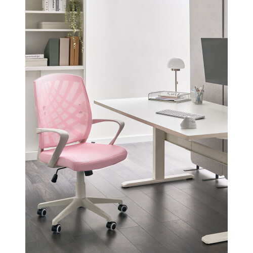 Beliani Office Chair BONNY Pink 1