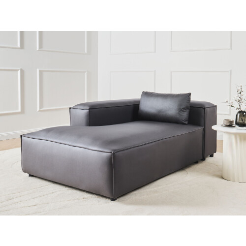 Beliani Right-Hand Chaise Longue BRANDE Fabric Black 1