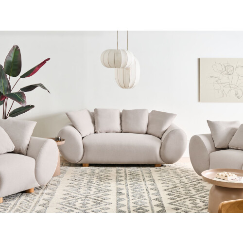 Beliani Sofa 2 Seater RINGEL Fabric Light Beige 1
