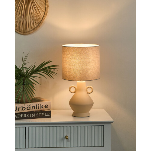 Beliani Table Lamp KERULEN Ceramic Beige 2