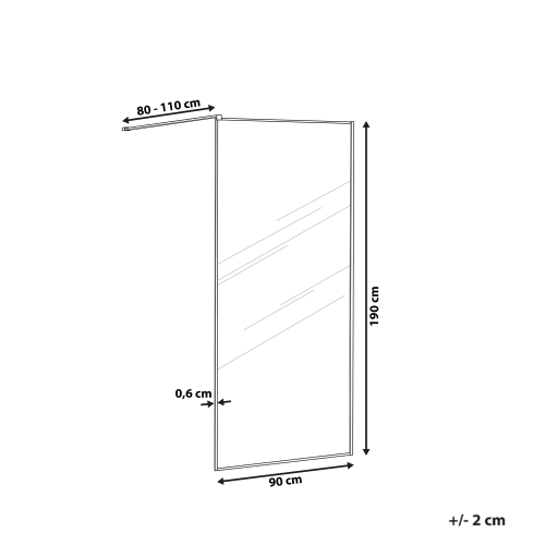 Beliani Shower Screen WASPAM 900 x 1900 mm Black 2
