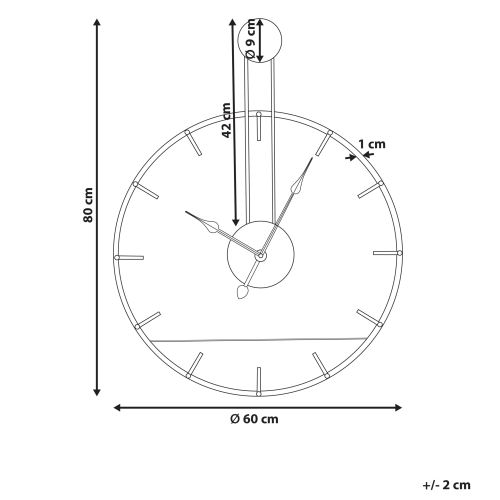Beliani Wall Clock TAUGON Metal Black 2