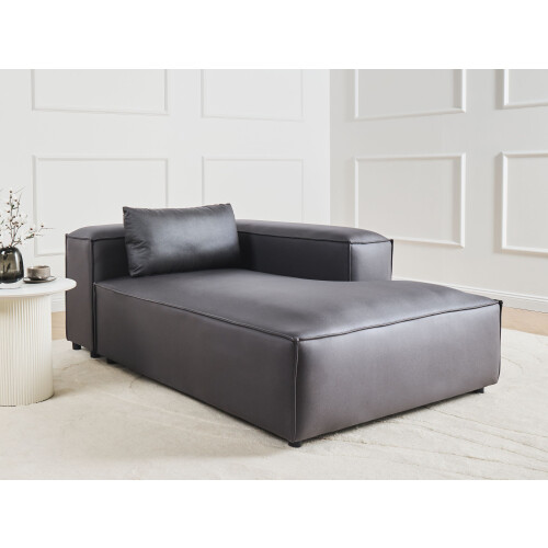 Beliani Left-Hand Chaise Longue BRANDE Fabric Black 1