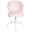Beliani Desk Chair CHEERFUL Velvet Pastel Pink 5