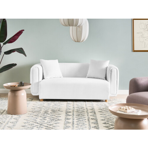 Beliani Sofa 2 Seater LILLEROD Fabric White 1