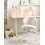 Beliani Desk Chair CHEERFUL Velvet Pastel Pink 2