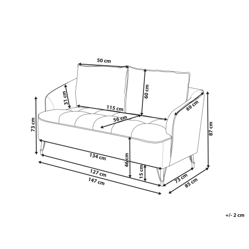 Beliani Sofa 2 Seater HOBRO Boucle White 2