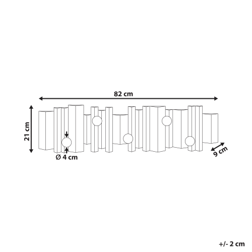 Beliani Wall Mounted Coat Rack ZILLAH Black 2