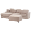 Beliani Corner Sofa KOHLO with Ottoman Fabric Taupe Right Hand 4