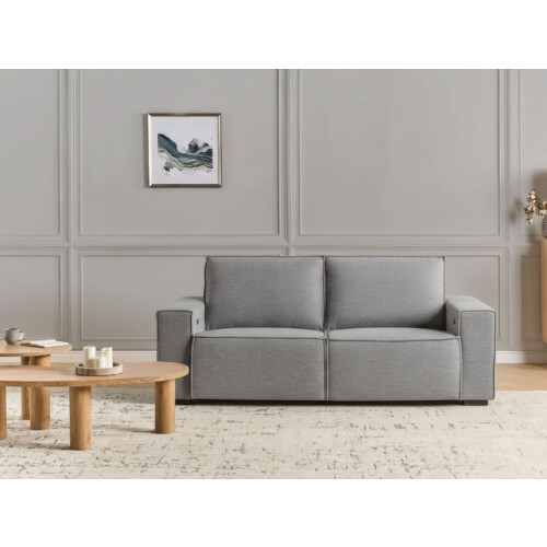Beliani Electric Recliner Sofa 2 Seater NUKARI Fabric Grey 1