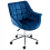 Beliani Desk Chair LABELLE Velvet Navy Blue 4