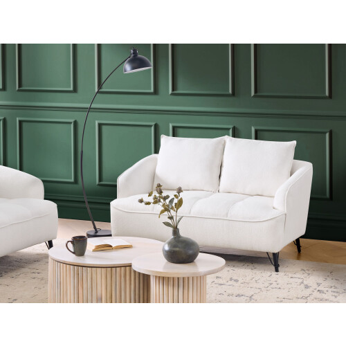 Beliani Sofa 2 Seater HOBRO Boucle White 1