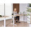 Beliani Electric Adjustable Standing Desk DESTINES 160 cm 72 cm Light Brown/ White 2