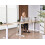 Beliani Electric Adjustable Standing Desk DESTINES 180 cm 72 cm Light Brown/ White 2