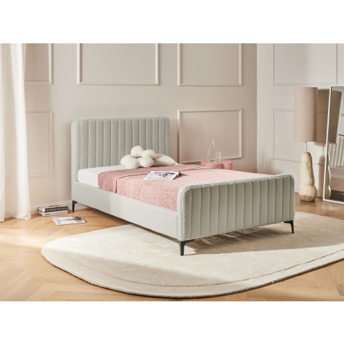 Beliani Bed Boucle LUNAN 120 x 200 cm (EU Small Double) Beige 1
