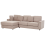 Beliani Corner Sofa KOHLO with Ottoman Fabric Taupe Right Hand 6
