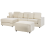 Beliani Corner Sofa KOHLO with Ottoman Fabric Light Beige Right Hand 2