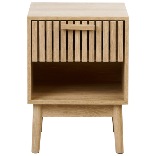 Beliani 1 Drawer Bedside Table LYNWOOD Light Brown 1