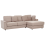Beliani Corner Sofa 4 Seater KOHLO Fabric Taupe Left Hand 4