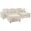 Beliani Corner Sofa KOHLO with Ottoman Fabric Light Beige Left Hand 4