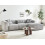 Beliani Corner Sofa 3 Seater DOLVA Corduroy Light Grey Left Hand 4