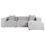 Beliani Corner Sofa 3 Seater DOLVA Corduroy Light Grey Left Hand 2