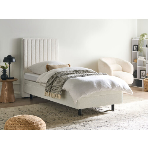 Beliani Adjustable Bed Boucle CASTELLAN 80 x 200 cm (EU Small Single) Off-White 1