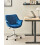 Beliani Desk Chair LABELLE Velvet Navy Blue 2