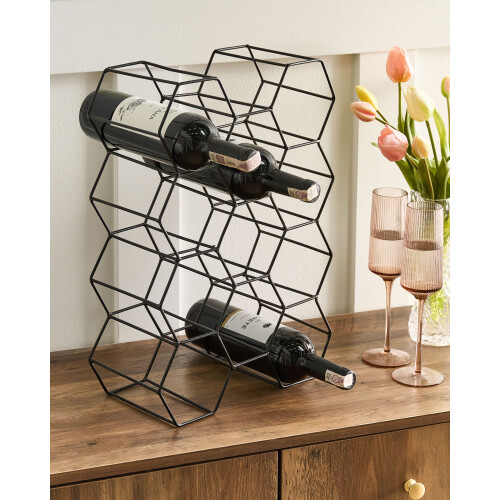 Beliani Wine Rack TRALEE Metal Black 1